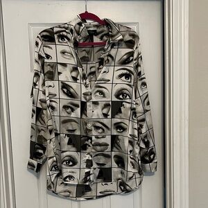 Graphic Black and White Women's Top